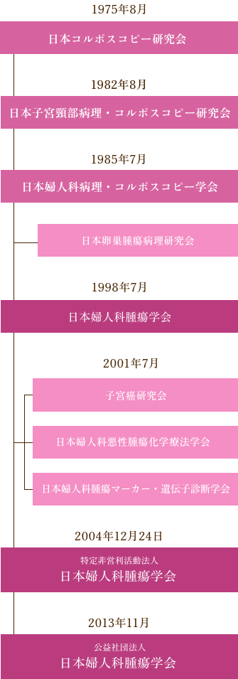 日本婦人科腫瘍学会の歴史図